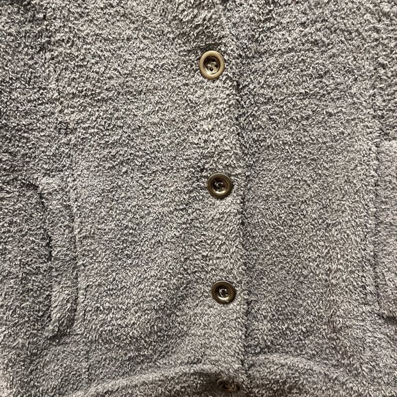 tahari grey fuzzy coat - Picture 2 of 5
